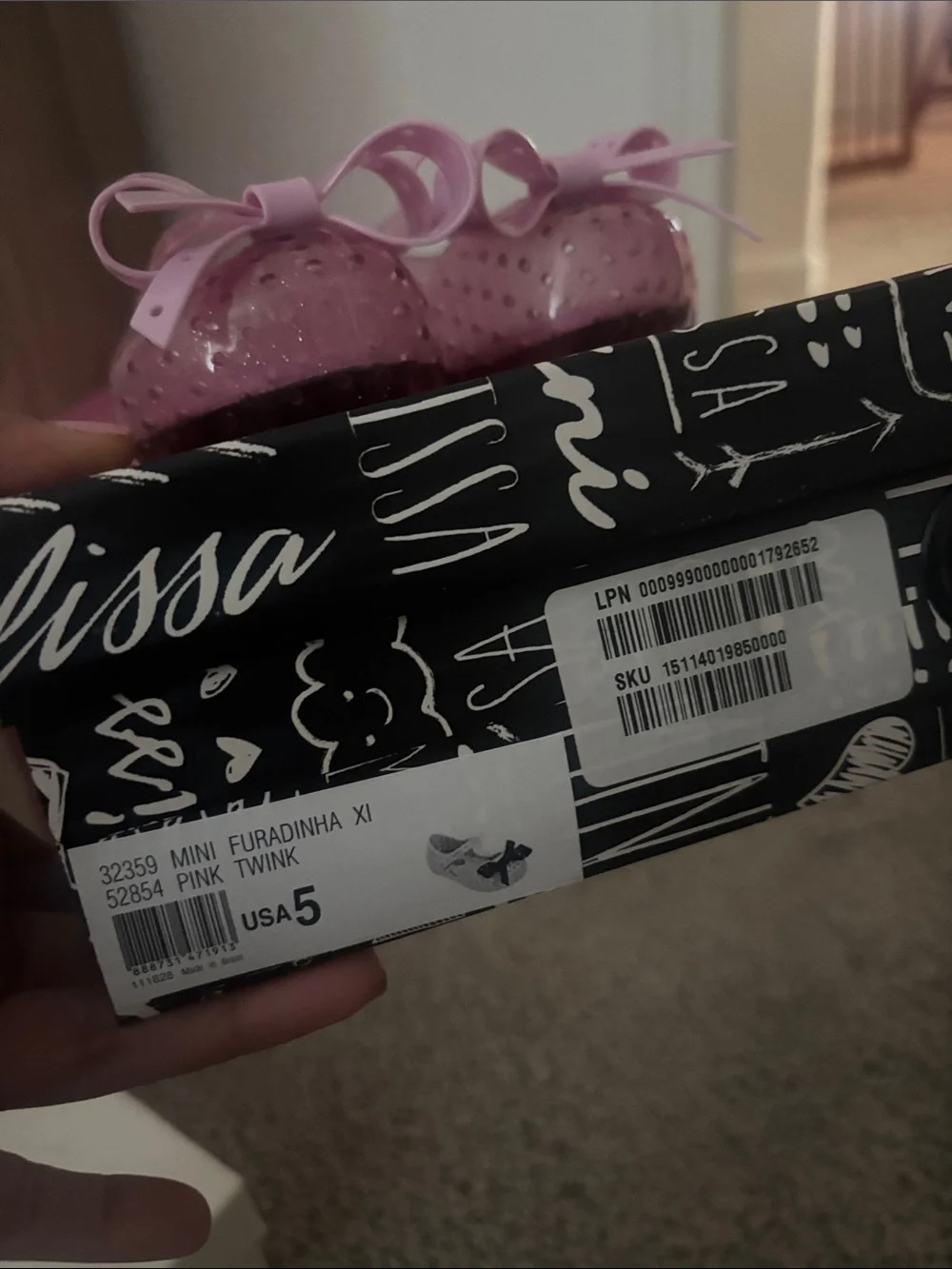 Mini Melissa Pink Translucent Jelly Mary Jane with Bow